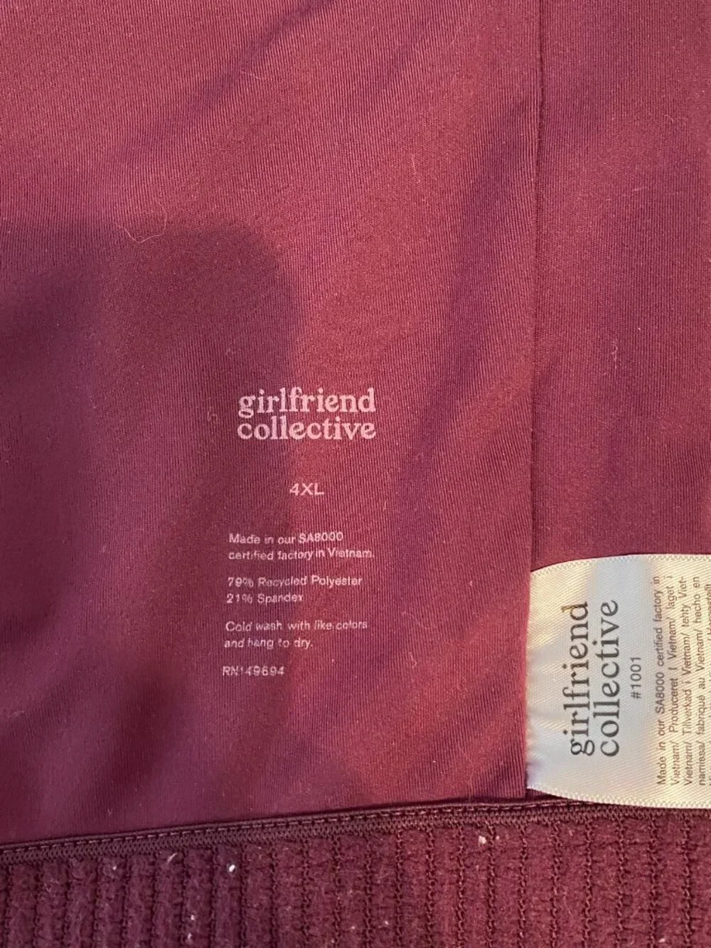 Girlfriend Collective 4XL Raspberry Bra - Picture 9 of 9